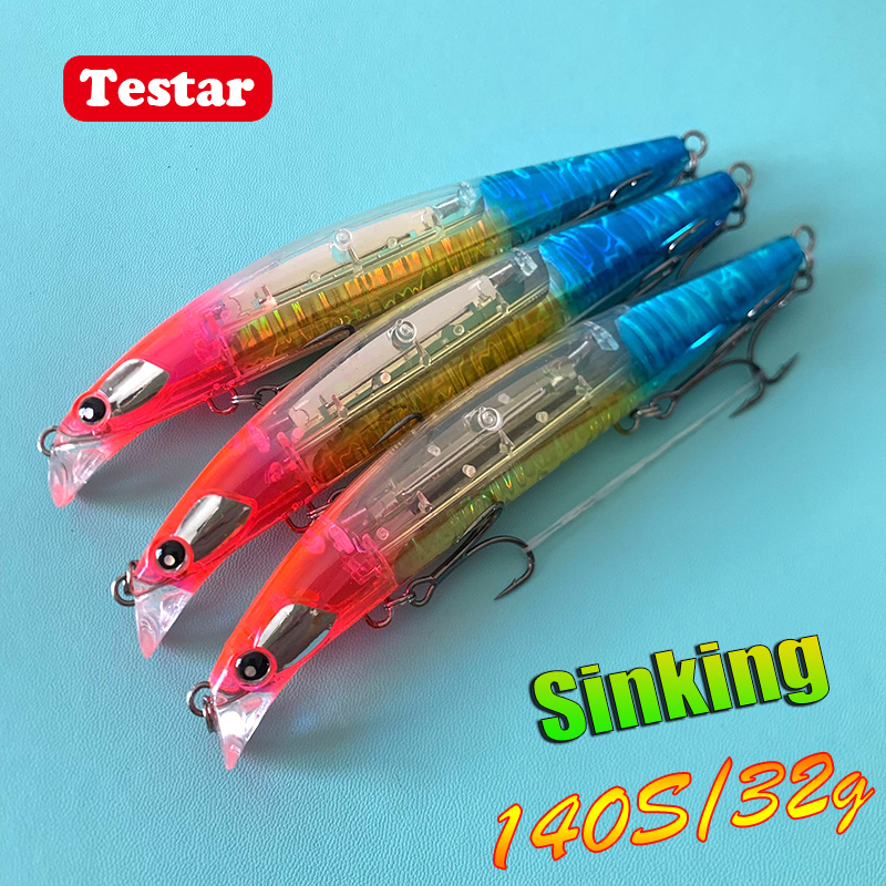 Fishing Lure Buzzbait - Testar afundando minnow isca 140mm 32g