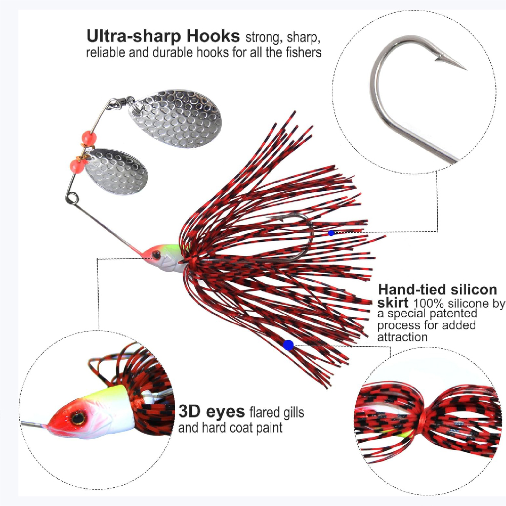 6 pçs spinnerbait iscas de pes - Fishing Lure Buzzbait avaliação e preço