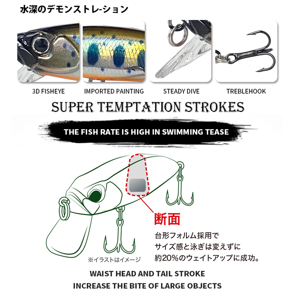 5cm 6g iscas de pesca afundand - Fishing Lure Jerkbait avaliação e preço